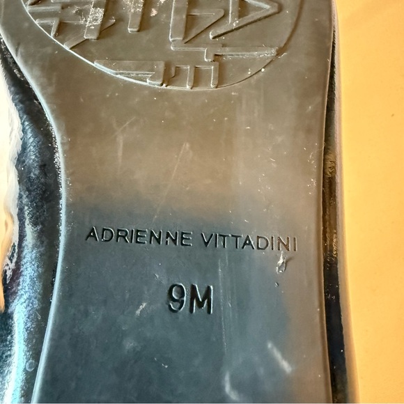 Adrienne Vittadini Black Patent Peep Toe Ballet Flats Bow Detail Size 9M - Picture 6 of 6